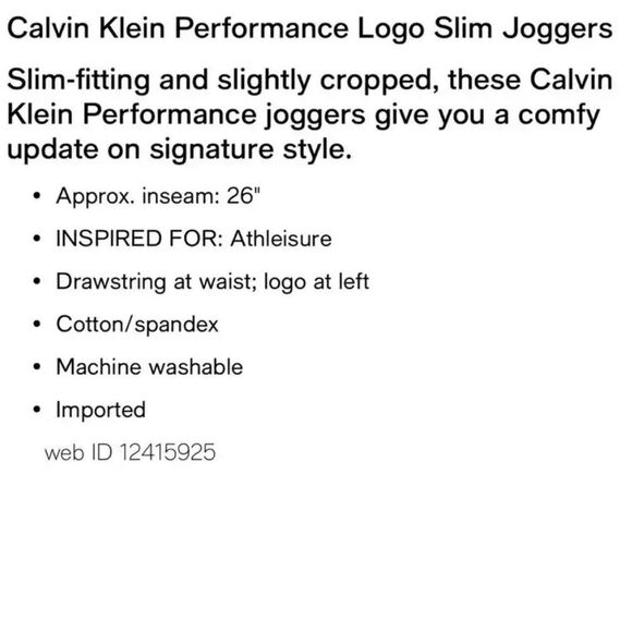 CK Sweatpants Performance Pink/White Logo Slim Crop Joggers Sz S new!🏷 - Picture 12 of 12